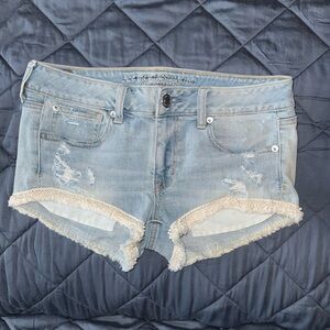 American Eagle “Shortie” 2” Light Blue Jean Shorts